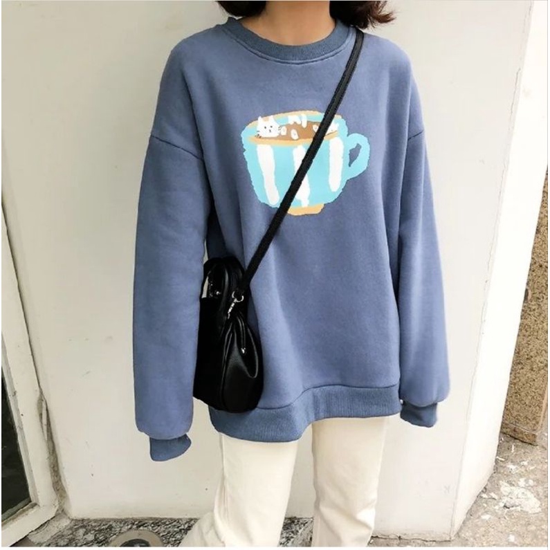 primer oblong sweater wanita Korean | crewneck murah kekinian