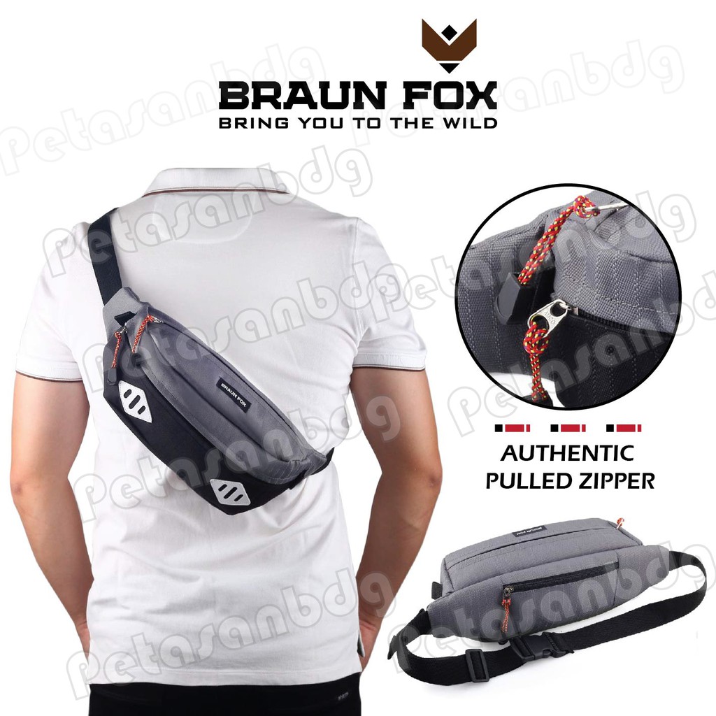 PTS -Tas Pinggang Pria / Tas Fashion Pria Elbrus Original Braun Fox SH - Tas Pinggang Cowok Terbaru