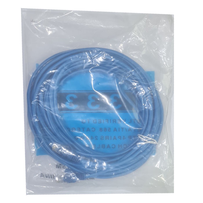 Patch Cord UTP Cat 5e 10 Meter Warna Biru