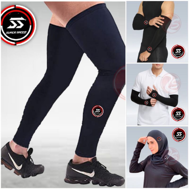 Manset tangan arm sleeve handsock stoking hitam leg sleeve hijab renang non pad manset hitam