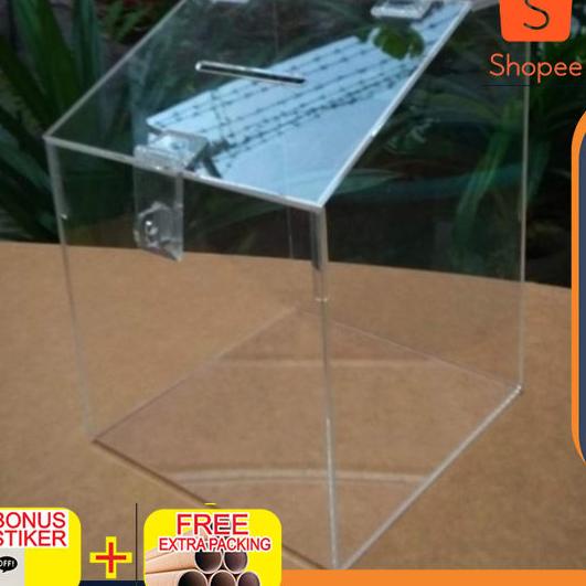 

Diskon MQNUT kotak amal / saran acrylic - bening Elegan 83 Terkini