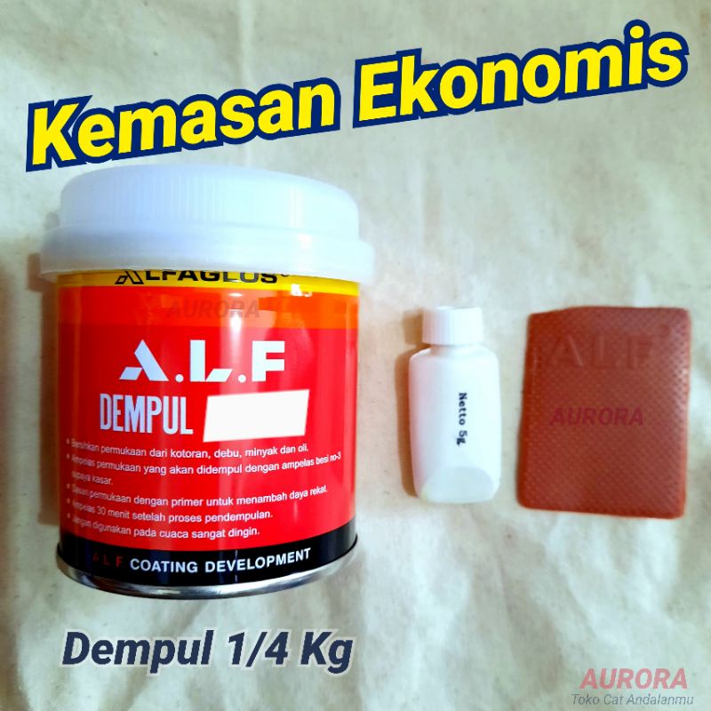 Dempul Alfaglos Alfa Seperempat Kilo Untuk Body Mobil dan Motor dan Mebel Furnitur