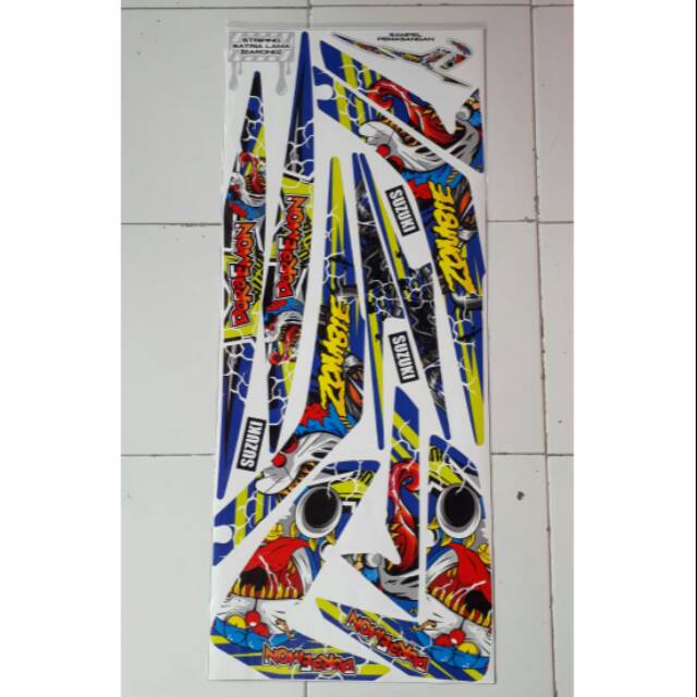 Striping motor variasi satria FU 150_thn 2008-2012 zombie doraemon