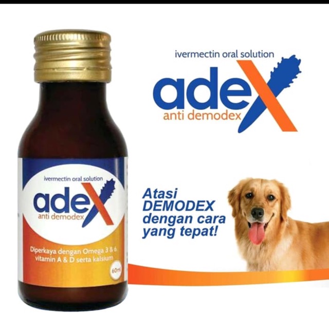Obat adex 60ml untuk anjing scabies atau demodex
