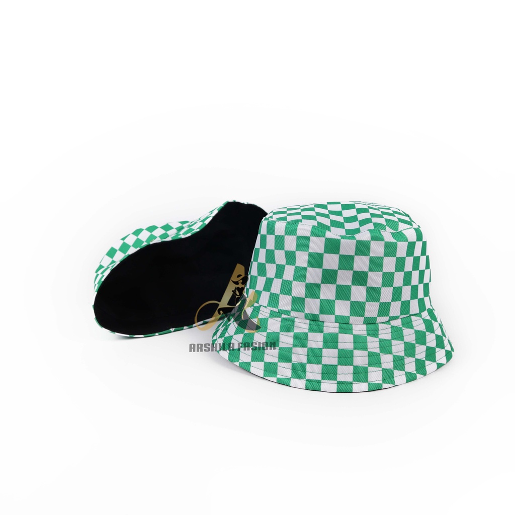 Topi bucket sablon premium bolak balik / Topi Bucket Sablon Catur