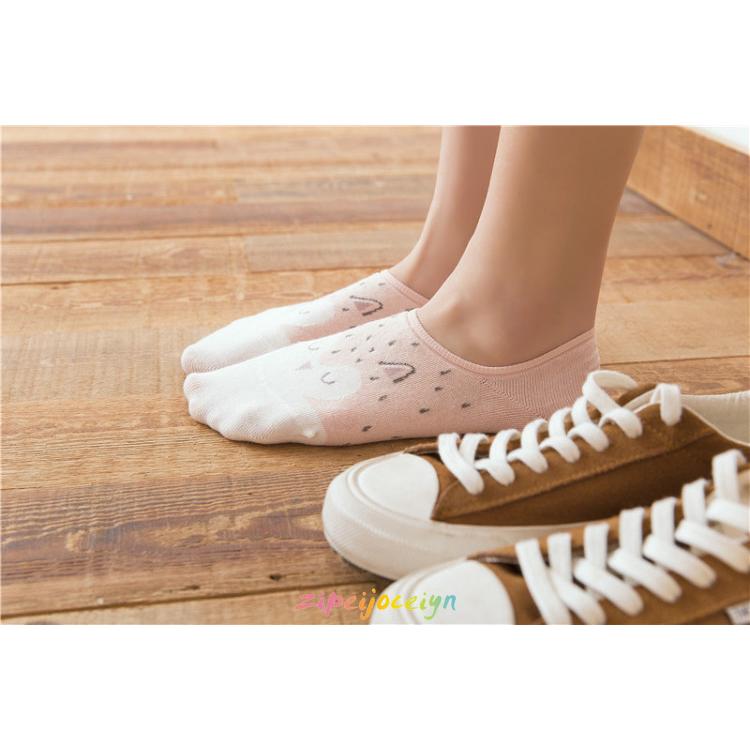 Kaos Kaki Silikon Anti Slip Motif Kartun Kucing Warna Pink  