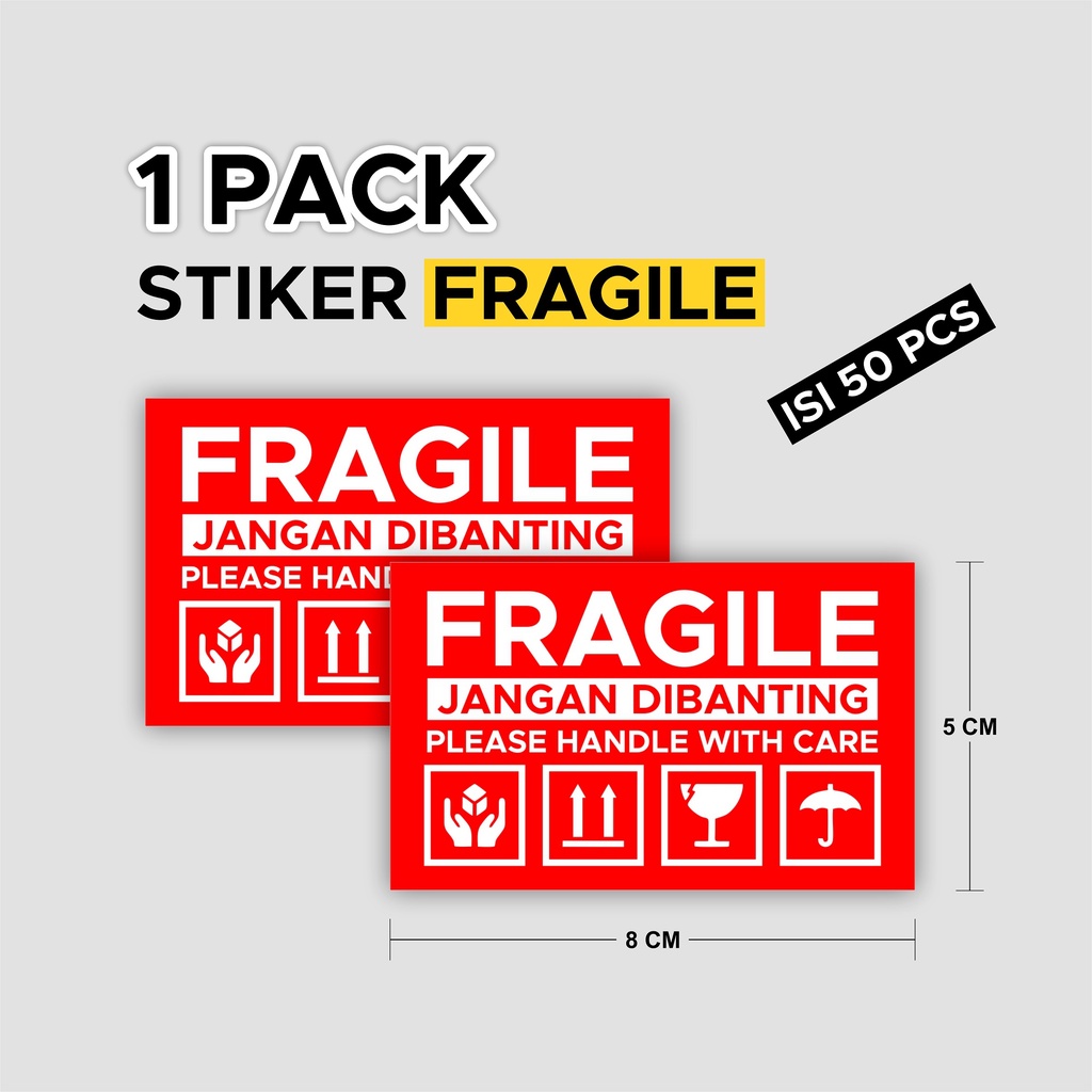 

[1 PACK] Sticker Fragile Murah
