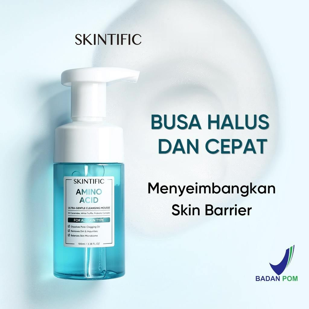 ★ BB ★  SKINTIFIC Amino Acid Ultra Gentle Cleansing Mousse 100ml | Pembersih Wajah【bpom】