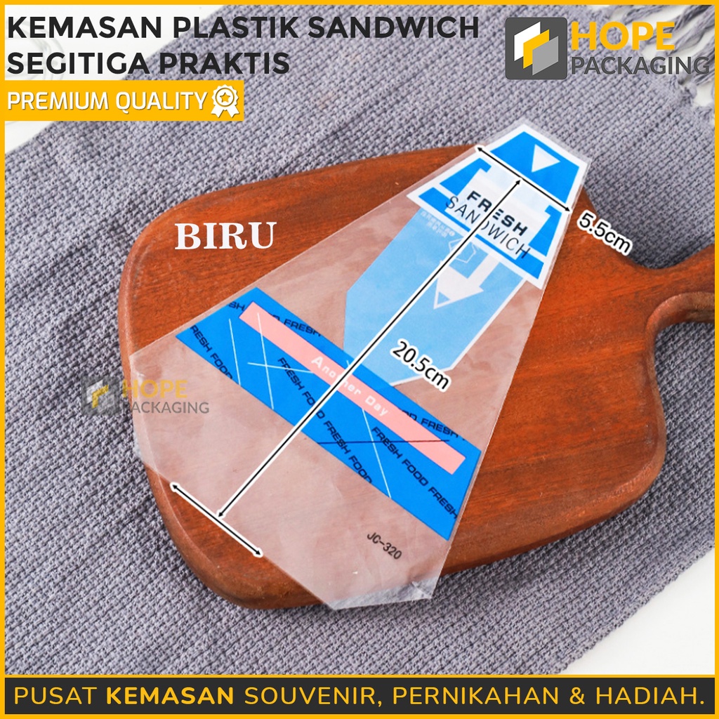 [Harga / 20 pcs] Kemasan Plastik Sandwich Segitiga Praktis / Plastik Roti Sandwich / Plastik Wrap Roti / Sandwich Bentuk Segitiga