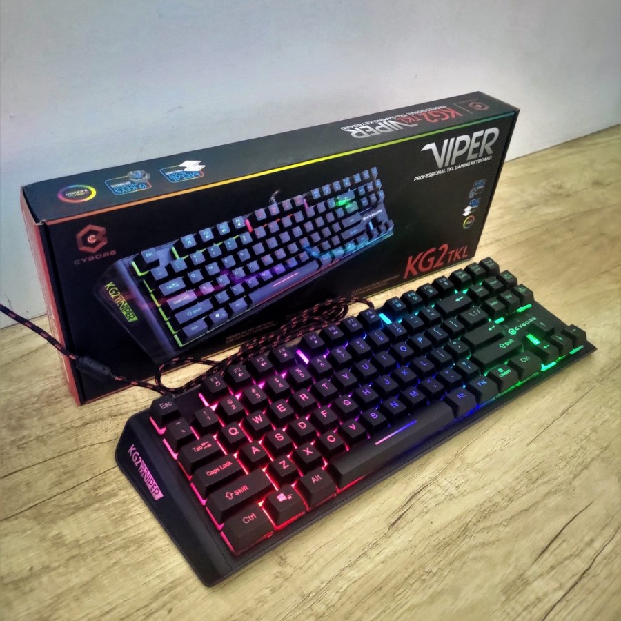 Keyboard Gaming CYBORG VIPER KG2 TKL 87 Keys Membrane Anti Ghosting