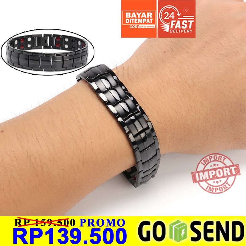 Gelang Kesehatan Bio Energi Anti Radiasi 4 in 1 Magnetic Germanium Korea Original Premium Titanium