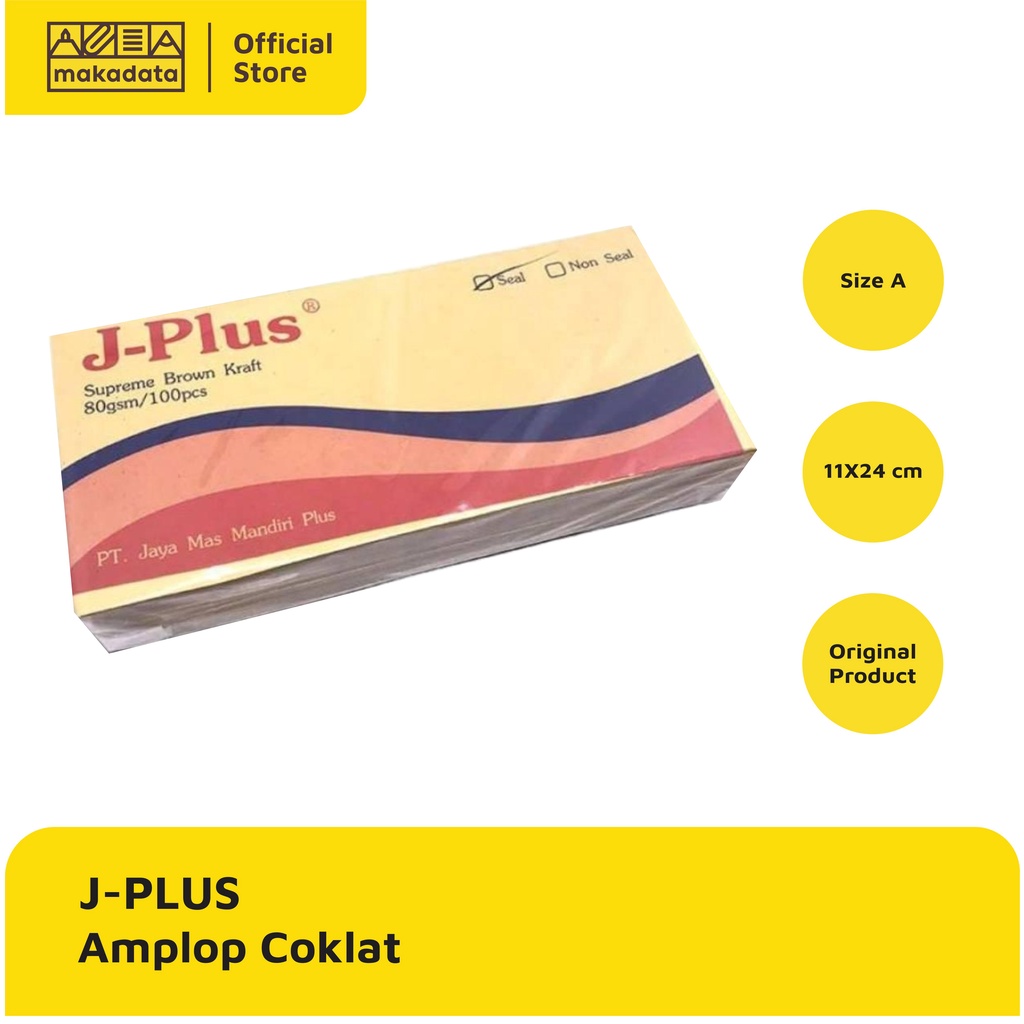 

AMPLOP COKLAT KRAFT (A) J-PLUS SEAL 80 GSM 100 LEMBAR MURAH