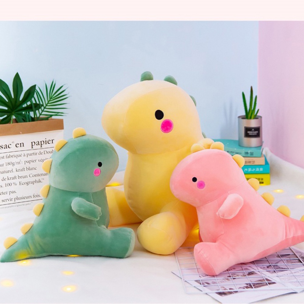 QUINTON Lovely Dinosaur Super Soft Dino Dolls Plush Toys Hug Doll Home Decor Cartoon 22-60CM Sleep Pillow Kids Stuffed Animal/Multicolor