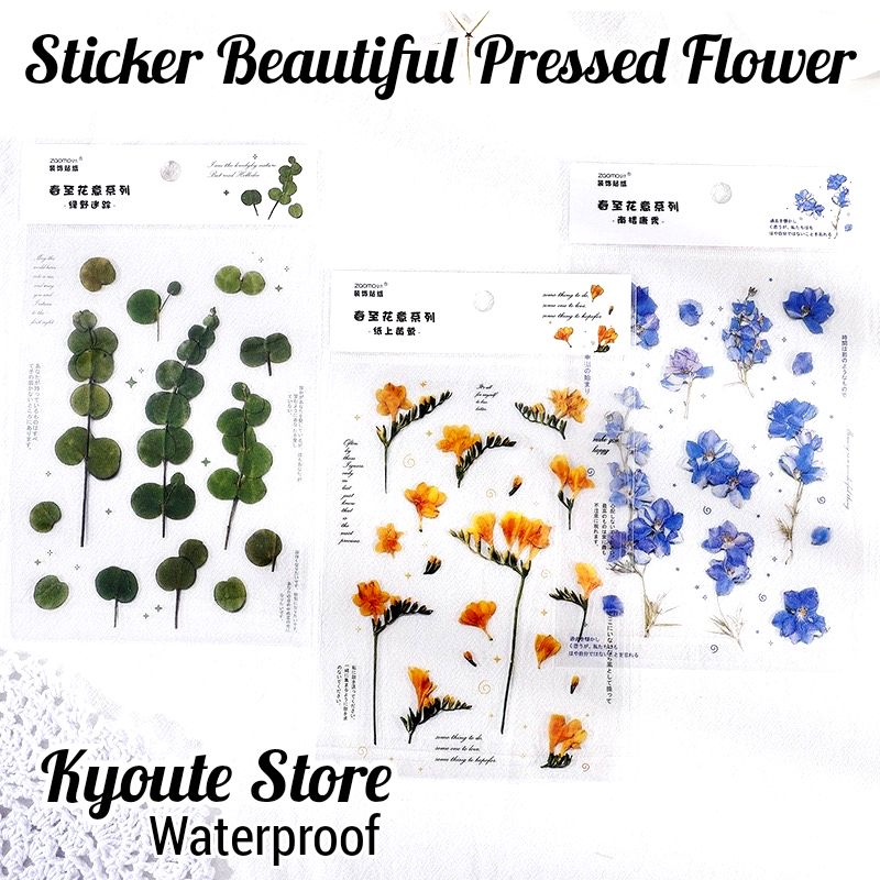 

Sticker Dekorasi Aesthetic Pressed Flower Vintage Scrapbook Bujo Journal DIY Diary HP Tumblr