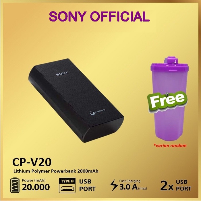 Sony CP-V20 20000mAH 2 USB Output Powerbank Power Bank Sony CPV20