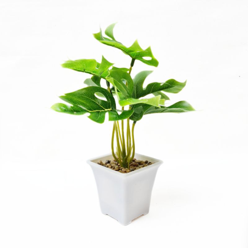 VB10A Hiasan Daun Monstera Plastik Artificial Tanaman Hias Dekorasi