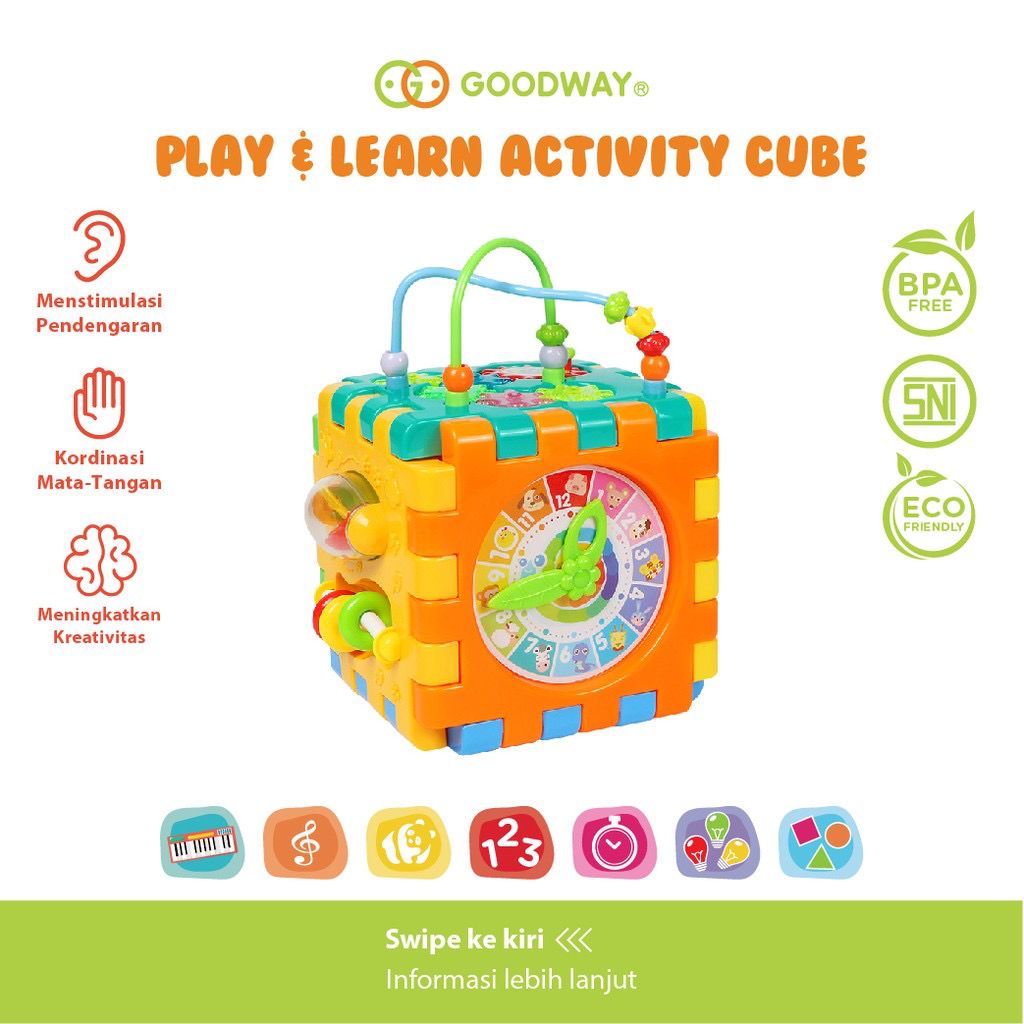 Goodway Play &amp; Learn Activity Cube / Mainan Edukasi Anak Puzzle