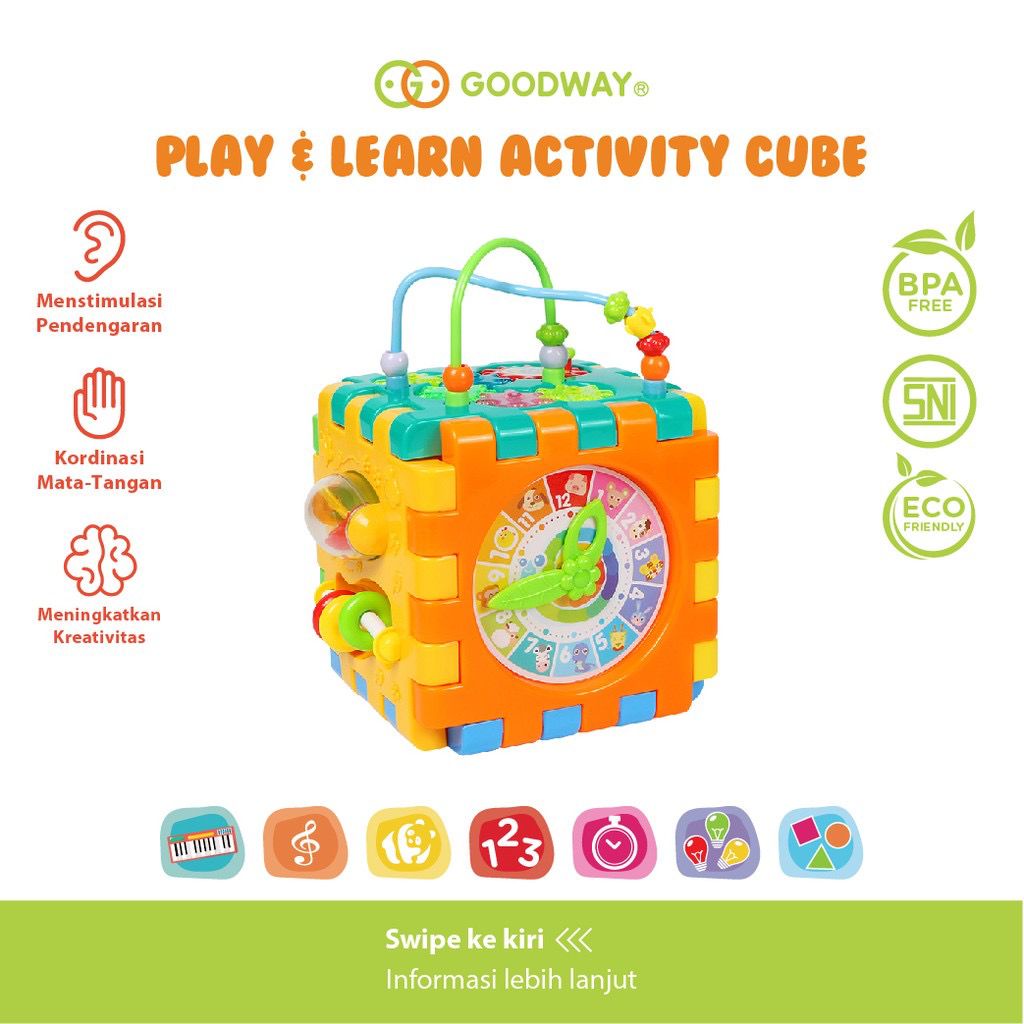 Goodway Play &amp; Learn Activity Cube / Mainan Edukasi Anak Puzzle