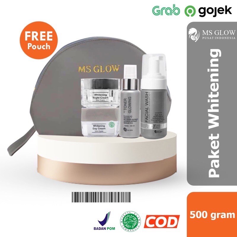 MSGLOW MS GLOW BEAUTY PAKET WHITENING SERIES DAY CREAM BB CREAM WHITE CELL DNA