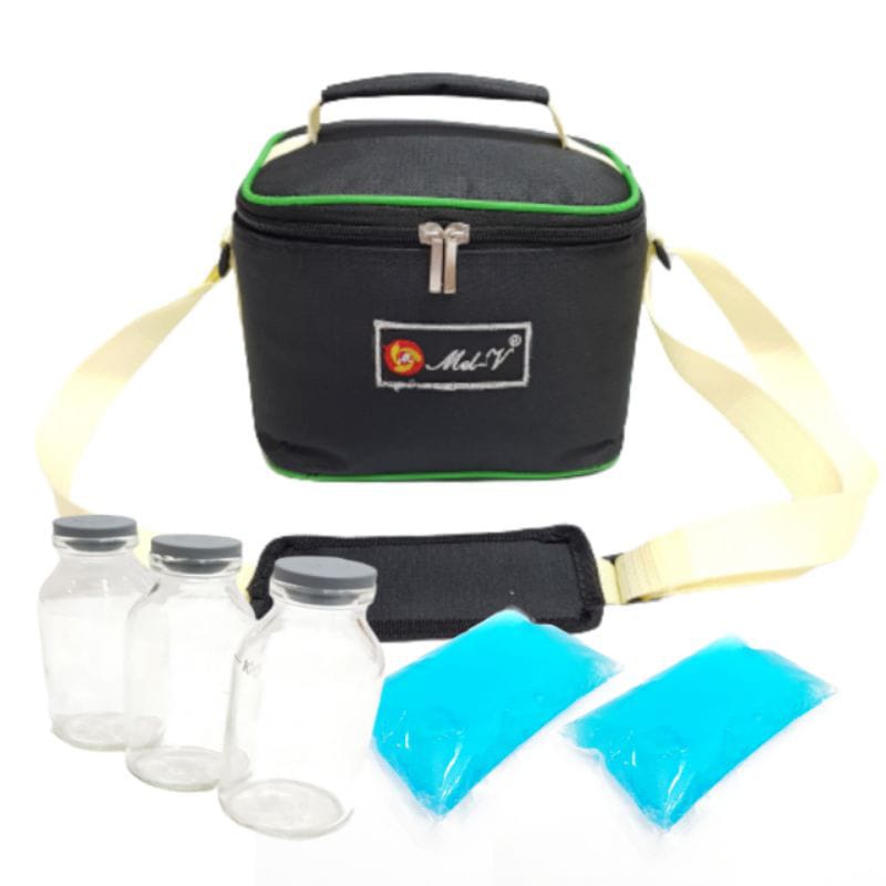 HYH   COOLER BAG  TAS ASI +  ICE GEL + 3 BOTOL ASI  / TAS BAYI TAS PELENGKAPAN BAYI TERMURAH