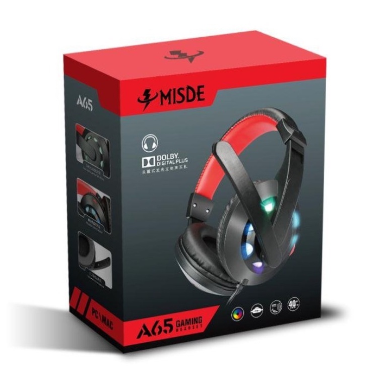 Headset Gaming Headphone LED+Microphone Noise Canceling Headset A65 for Computer Laptop