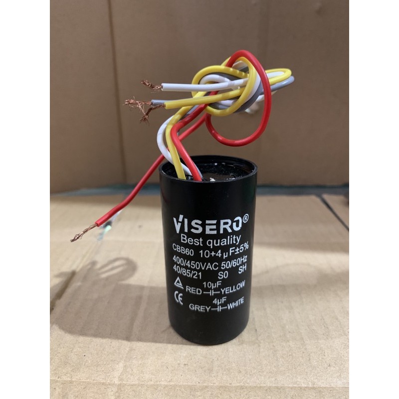 CAPACITOR CAPASITOR kapasitor bulat 10uf + 4uf 10+4 uf visero 10uf + 4uf +- 5% kapasitor mesin cuci