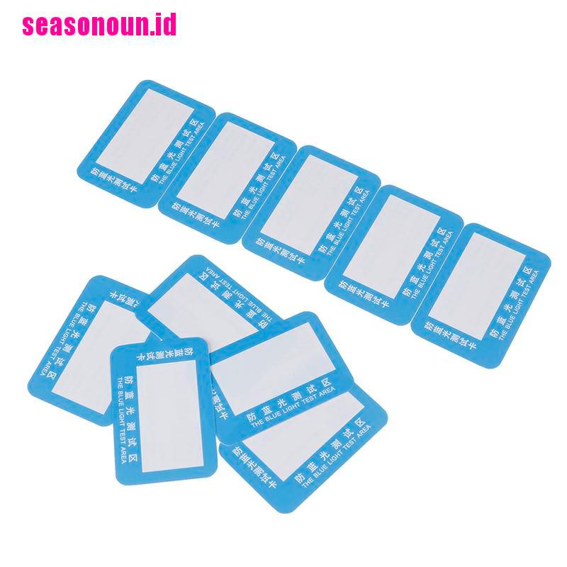 10pcs / set Kartu Tes Anti Blue Light Ungu Reusable Untuk Kacamata