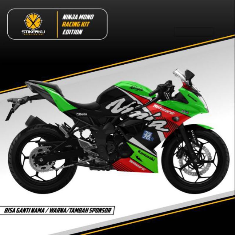 decal ninja mono full body/ decal ninja 250 mono/ sticker ninja mono/ grafis hijau