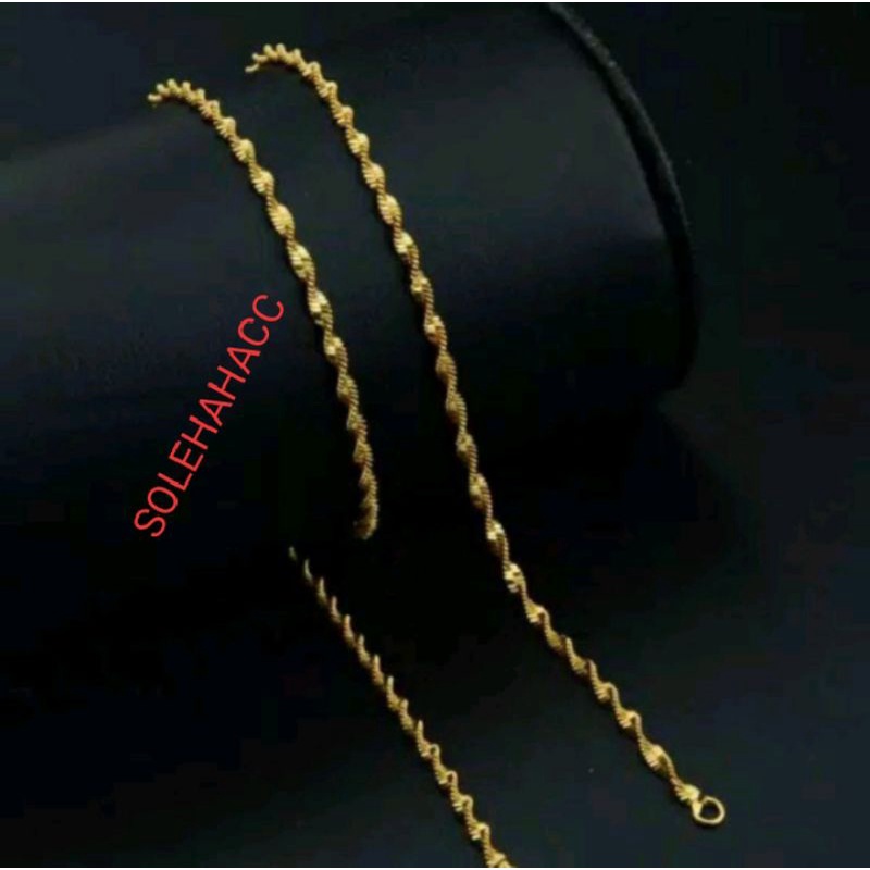 kalung titanium model bursalino warna emas/kuning pria wanita anti luntur dan karat