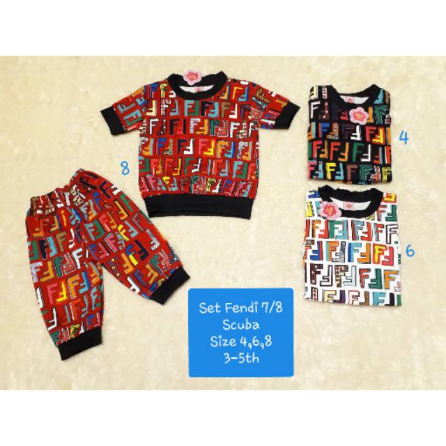 Set joger fendi / setelan anak fendi / setelan anak cewek scuba