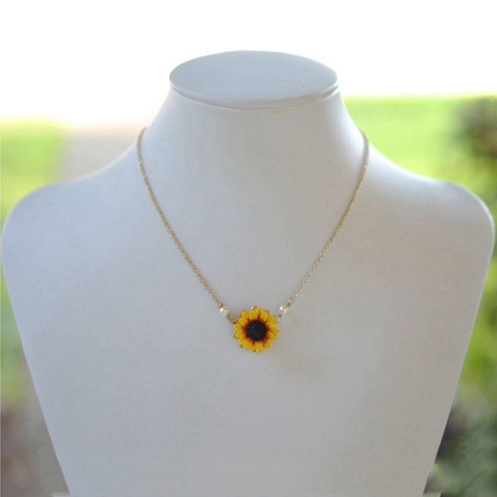 Preva Sunflower Kalung Wanita Princess Romantis Lapis Emas