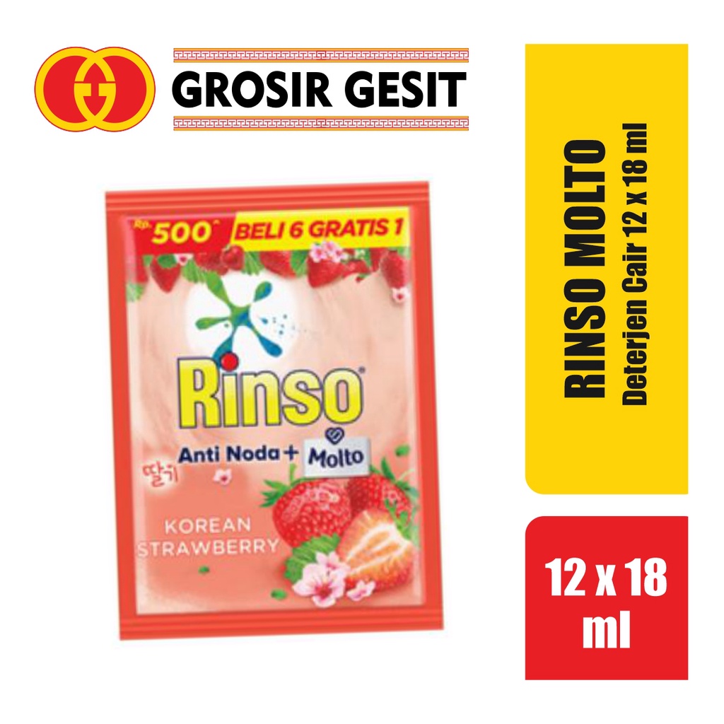 Jual Rinso Molto Deterjen Cair Sachet 12 x 18 ml | Shopee Indonesia