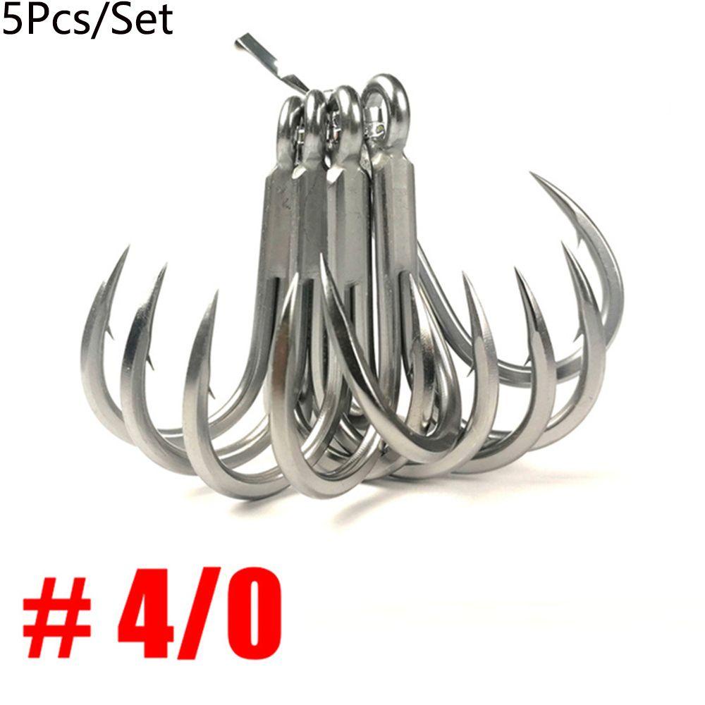 Suyo 5Pcs/SET 4X Treble Hook Anti Karat Air Asin Lure Angling Perlengkapan Air Asin Triple Anchor Hooks