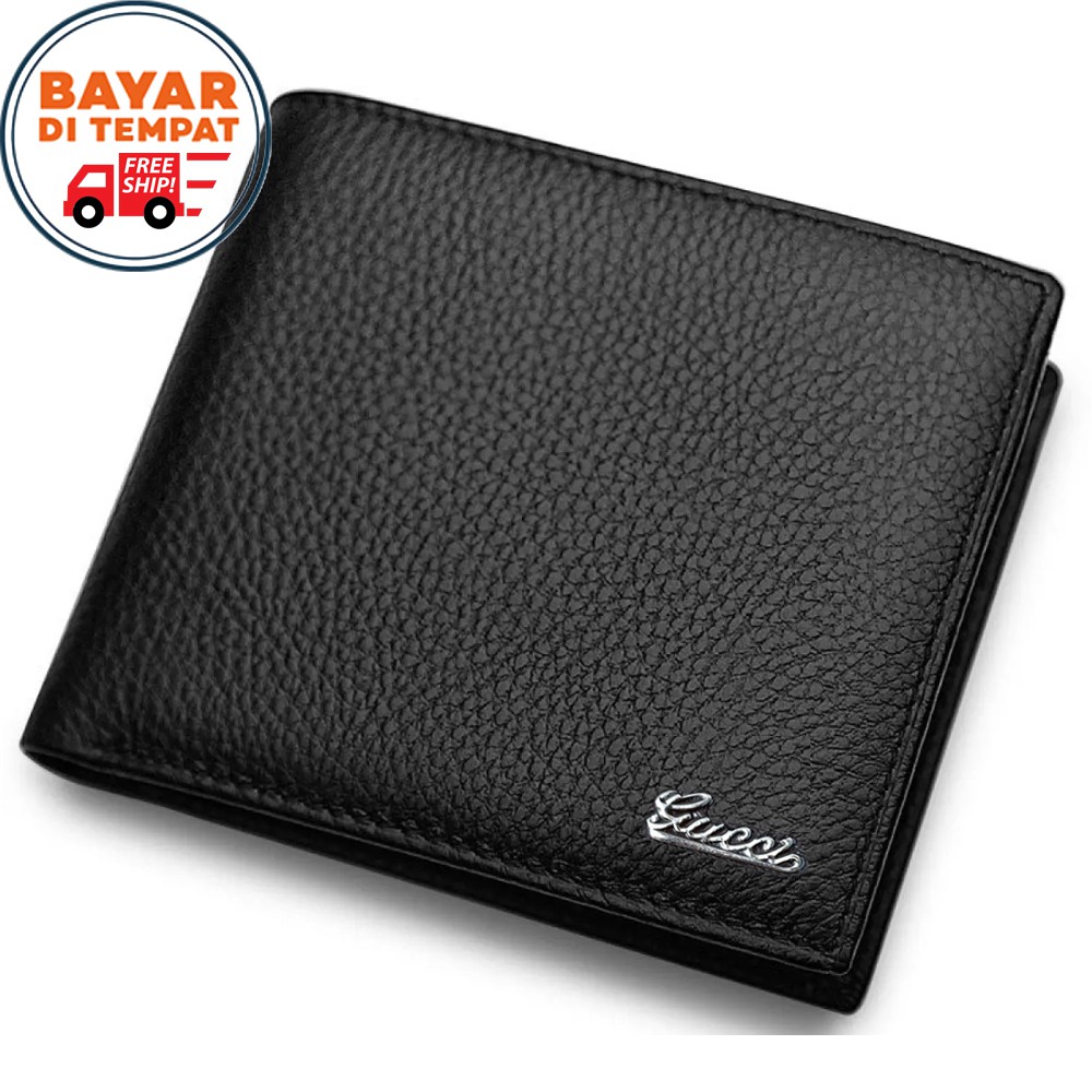 SERBA 10.000!! Dompet Pria G1000 Dompet Kulit Imitasi Dompet 3/4 Dompet Lipat Dompet Kartu - Black