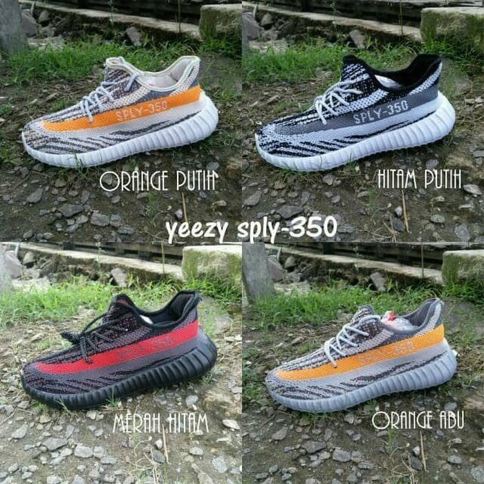 Sepatu Adidas Yeezy SPLY 350 Premium Quality Import Vietnam - Orange Putih, 40