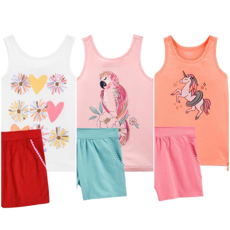 Setelan anak Perempuan tanktop & Short Oshkosh