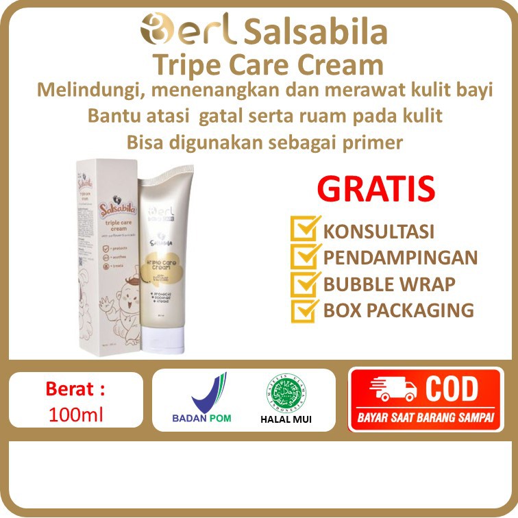 B ERL SALSABILA CREAM BAYI BABY CARE BERL TRIPLE CARE CREAM BABY CREAM PERAWATAN BAYI