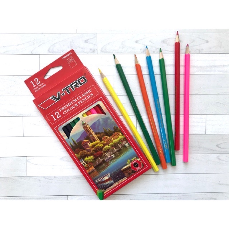 

PENSIL WARNA 12 WARNA PANJANG VTRO / PENSIL WARNA PENDEK ISI 12 pCs murah