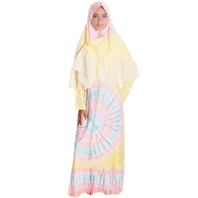 Gamis + Jilbab Syari Batik Tiedye Soft