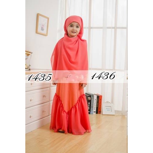 BAJU MUSLIM GAMIS ANAK ORANGE NEXT 1435 SIZE SMALL