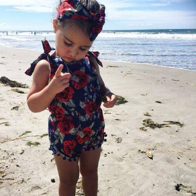 Jumpsuit Free Bandana / Jumpsuit Mawar Anak / Jumpsuit Baby Impor