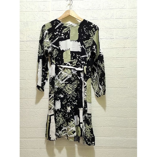 Tunik Rayon viscose lengan panjang / atasan wanita motif bahan rayon