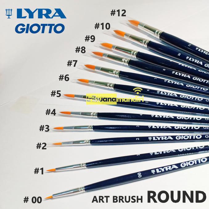 

Baru! Kuas Lukis Round - Lyra Giotto Taklon Art Brush Round Lengkap 00- 12 Termurah