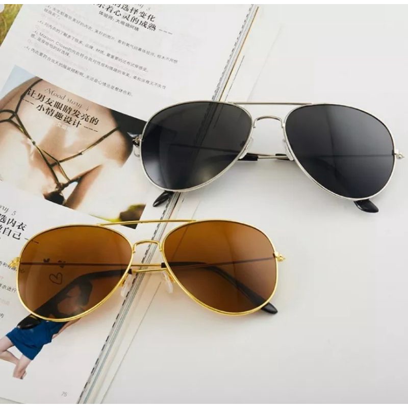 KACAMATA HITAM Fashion Pria Dan Wanita Unisex Bahan Metal Kaca mata Matahari Import  BIMA. Ols