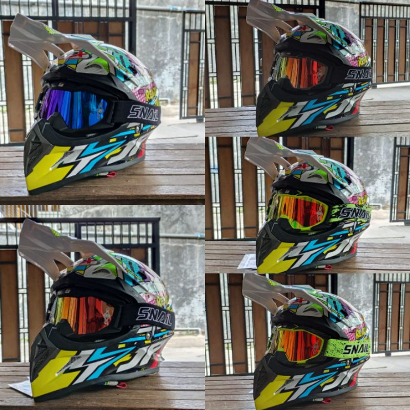 HELM JPX CROSS_FOX1 SERI X10 - PEARL WHITE + GOOGLE SNAIL (ONGKIR 2 KG) HELM JPX READY TO ROCK JPX X10 MOTIF WHITE HELM JPX PUTIH MOTIF ORIGINAL HELM TRAIL ADVENTURE KLX HELM JPX TERBARU