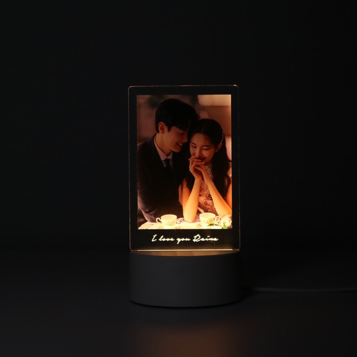 Custom Acrylic Night Foto Words Portrait | Lampu Tidur LED Hadiah Kado Pacar Sahabat Gift Unik