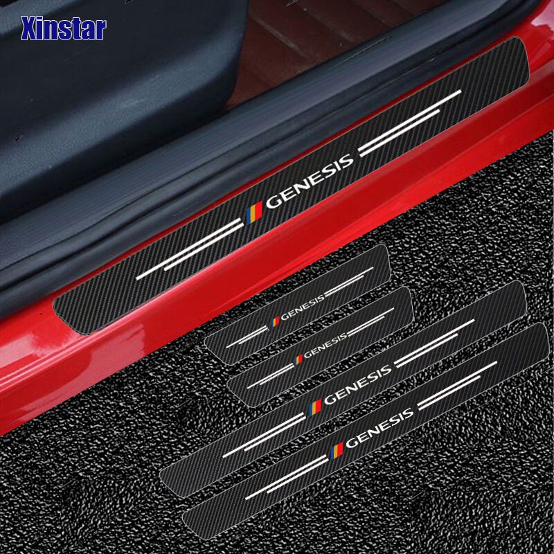 Stiker Mobil Carbon 5D Pelindung Pintu Samping Door Sillplate Sticker Car hyundai Genesis