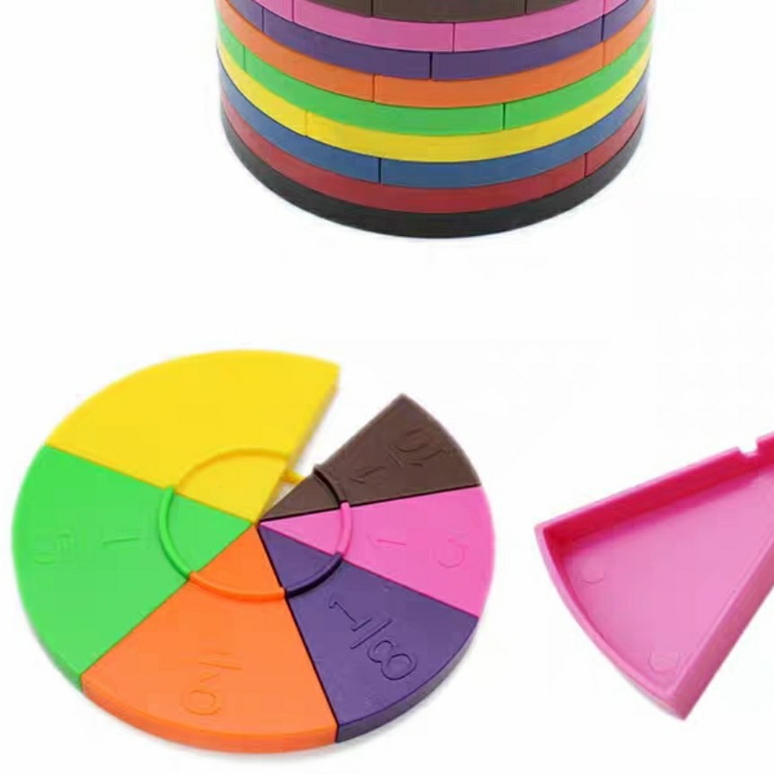 Matematika pembagian Fraction circle toys montessori math toy division