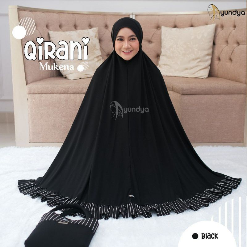 MUKENA QIRANI HITAM • AYUNDYA