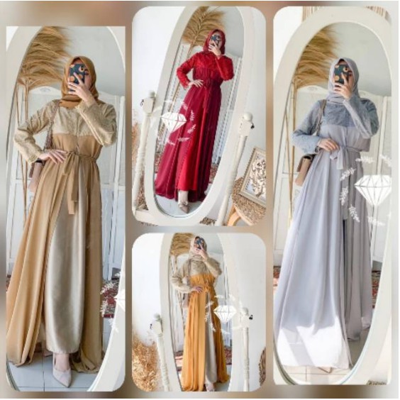 Baju Gamis Pesta Aplikasi Brokat Model Terbaru Grosir Baju Gamis Pesta Wanita Muslim